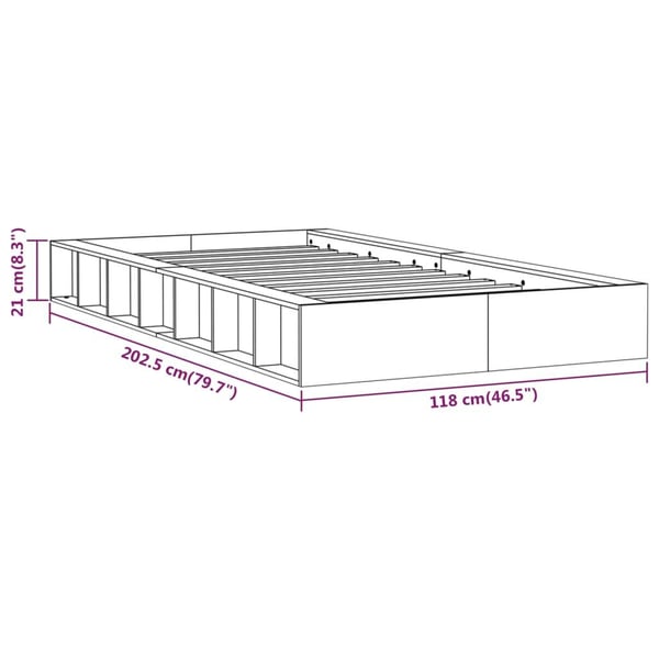 vidaXL Sengeramme hvit 100x200 cm heltre