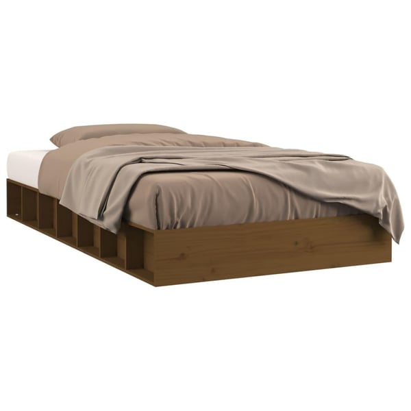 vidaXL Sengeramme honningbrun 75x190 cm Small Single heltre