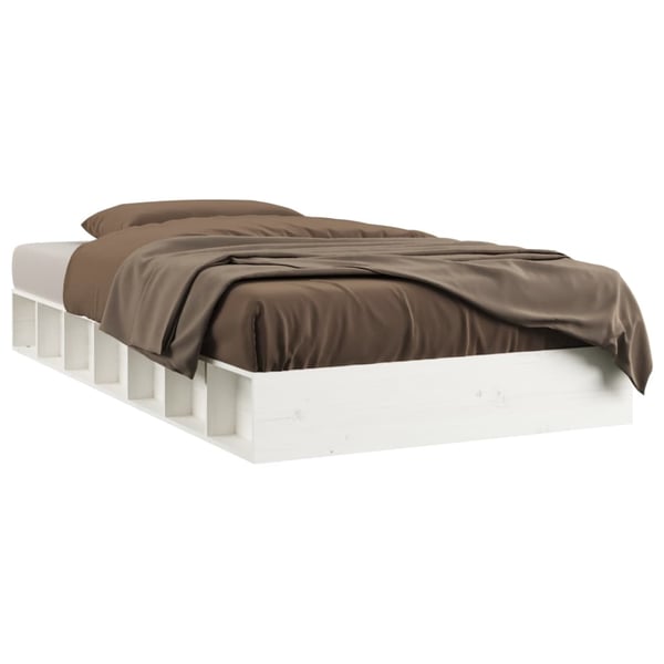 vidaXL Sengeramme hvit 120x190 cm Small Double heltre