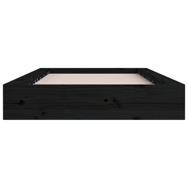 vidaXL Sengeramme svart 135x190 cm Double heltre