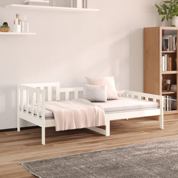vidaXL Dagseng hvit 80x200 cm heltre furu