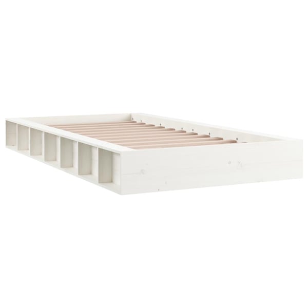 vidaXL Sengeramme hvit 140x190 cm heltre