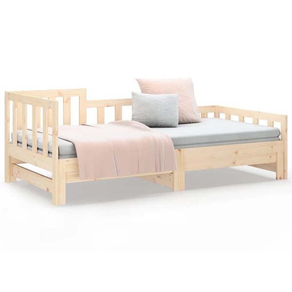 vidaXL daybed med udtræk 2x(90x200) cm massivt fyrretræ