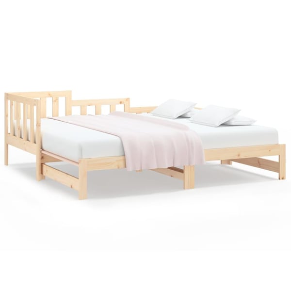 vidaXL daybed med udtræk 2x(90x200) cm massivt fyrretræ