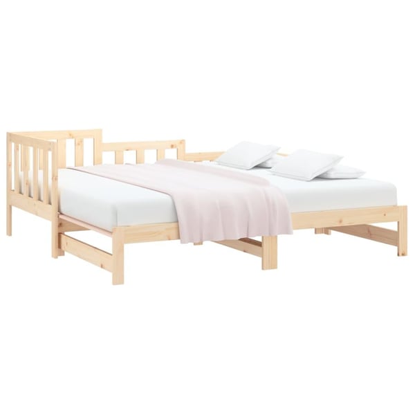 vidaXL daybed med udtræk 2x(90x200) cm massivt fyrretræ