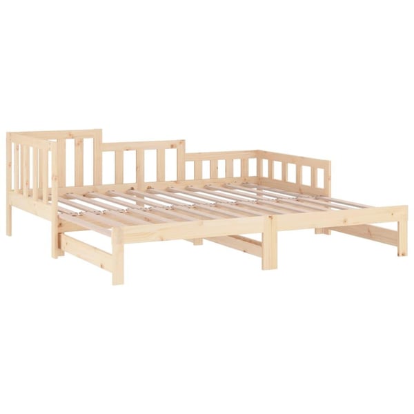 vidaXL daybed med udtræk 2x(90x200) cm massivt fyrretræ