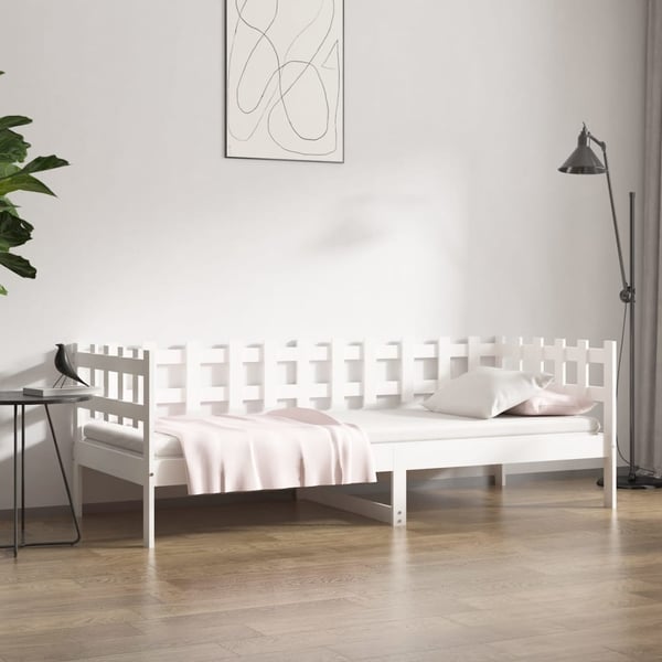 vidaXL Dagseng hvit 80x200 cm heltre furu