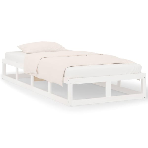 vidaXL Sengeramme hvit 90x200 cm heltre
