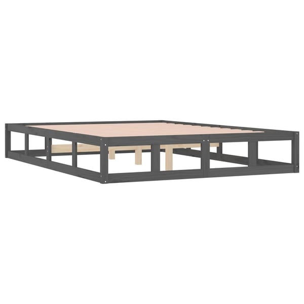 vidaXL Sengeramme grå 150x200 cm King Size heltre