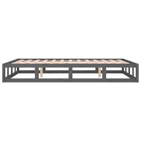 vidaXL Sengeramme grå 150x200 cm King Size heltre