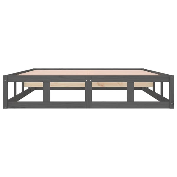 vidaXL Sengeramme grå 150x200 cm King Size heltre