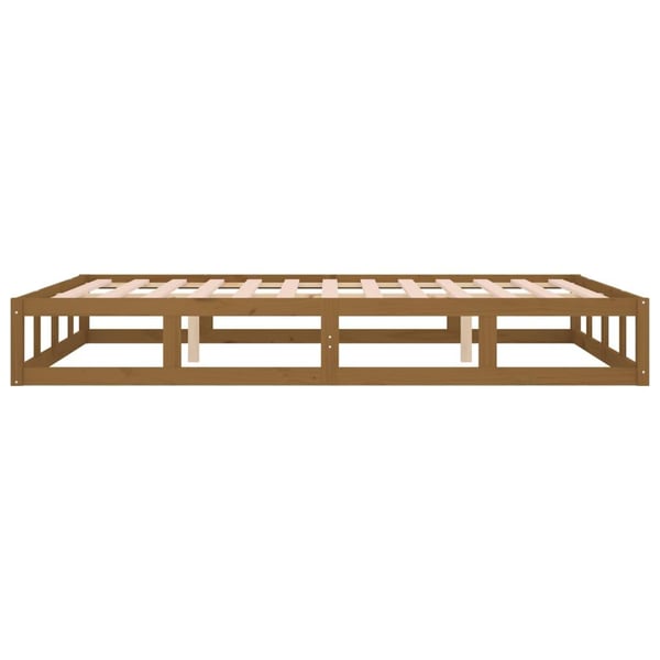 vidaXL Sengeramme honningbrun 150x200 cm King Size heltre
