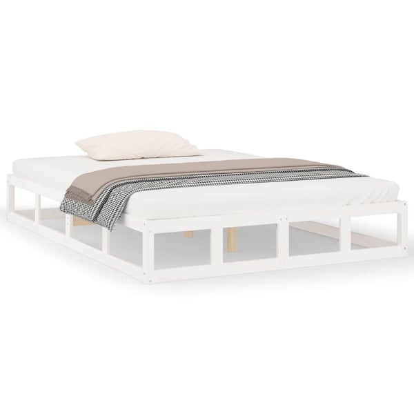 vidaXL Sengeramme hvit 180x200 cm Super King heltre