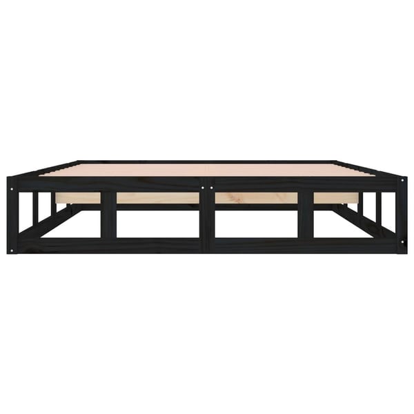 vidaXL Sengeramme svart 200x200 cm heltre