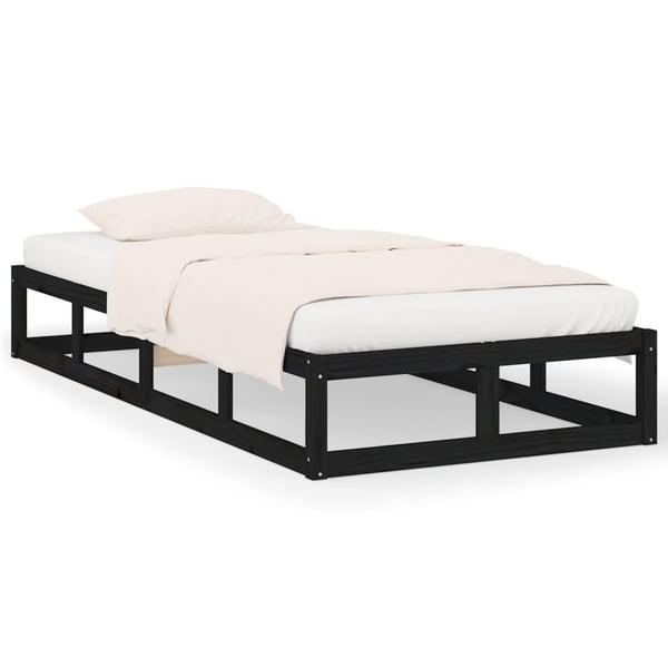 vidaXL Sengeramme svart 75x190 cm Small Single heltre