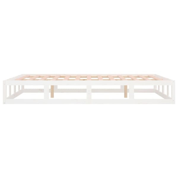 vidaXL Sengeramme hvit 135x190 cm Double heltre