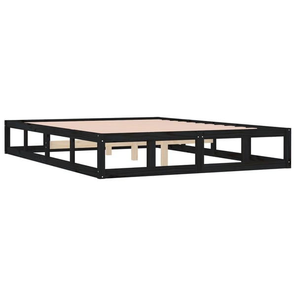 vidaXL Sengeramme svart 140x190 cm heltre