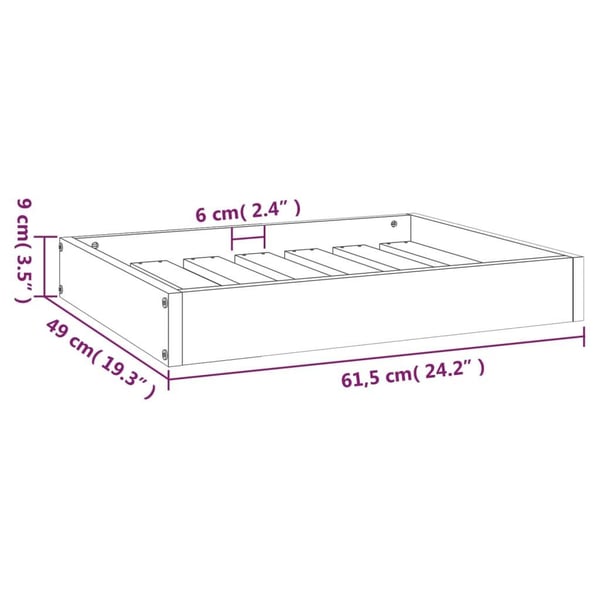 vidaXL hundeseng 61,5x49x9 cm massivt fyrretræ