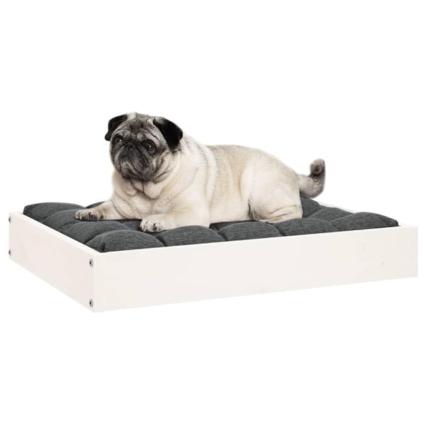 vidaXL hundeseng 61,5x49x9 cm massivt fyrretræ hvid
