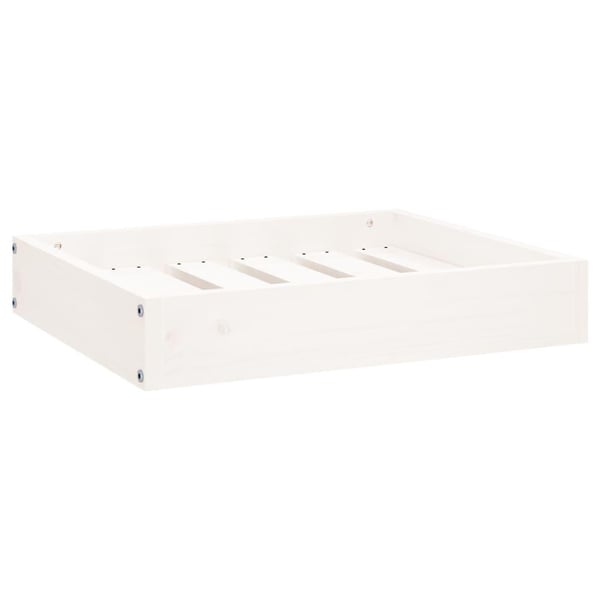 vidaXL Hundeseng hvit 51,5x44x9 cm heltre furu