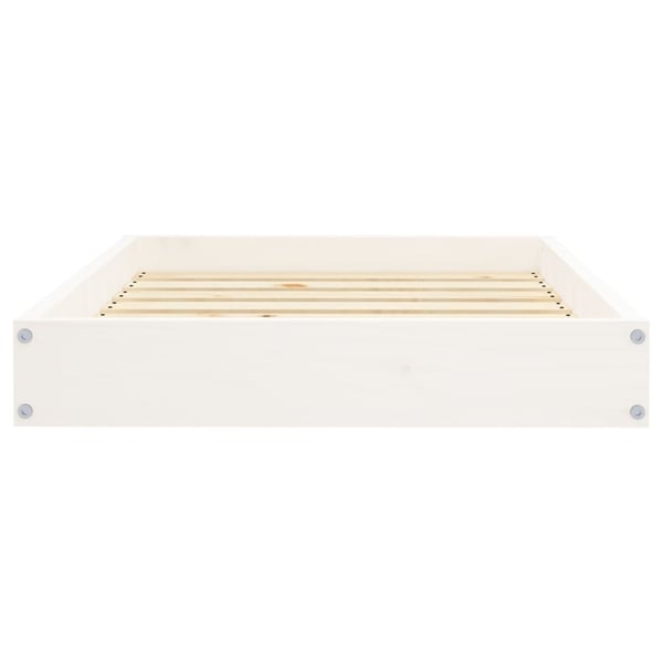 vidaXL Hundeseng hvit 71,5x54x9 cm heltre furu