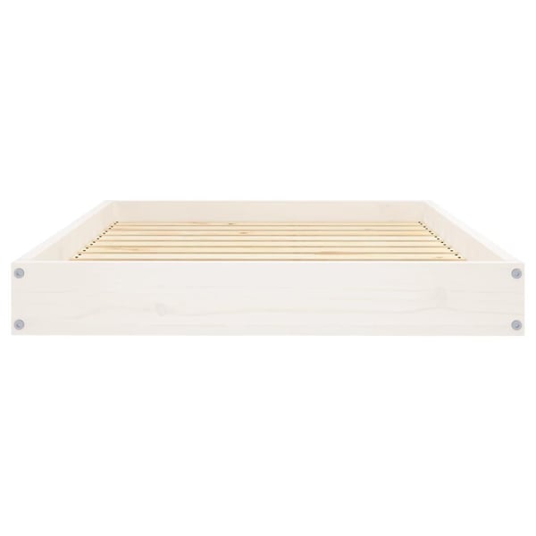 vidaXL Hundbädd vit 91,5x64x9 cm massiv furu