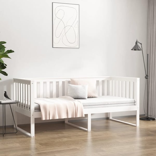 vidaXL Dagseng uten madrass hvit 90x200 cm heltre furu