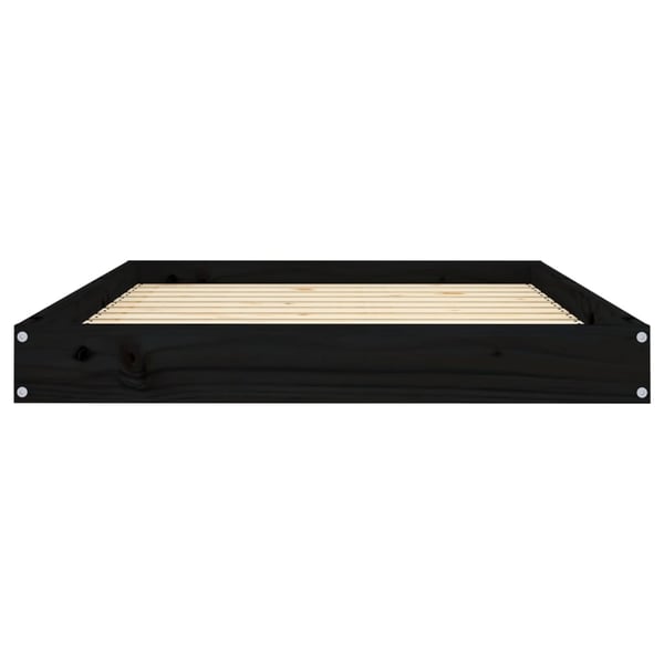 vidaXL hundeseng 101,5x74x9 cm massivt fyrretræ sort