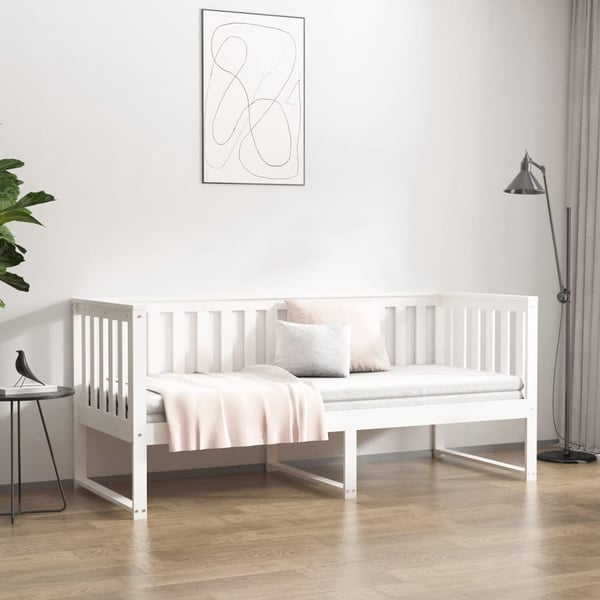 vidaXL Dagseng uten madrass hvit 75x190 cm heltre furu