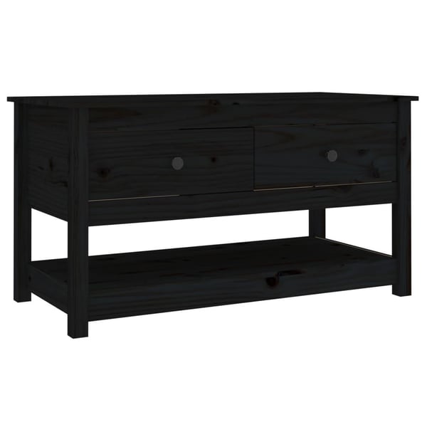 vidaXL sofabord 102x49x55 cm massivt fyrretræ sort