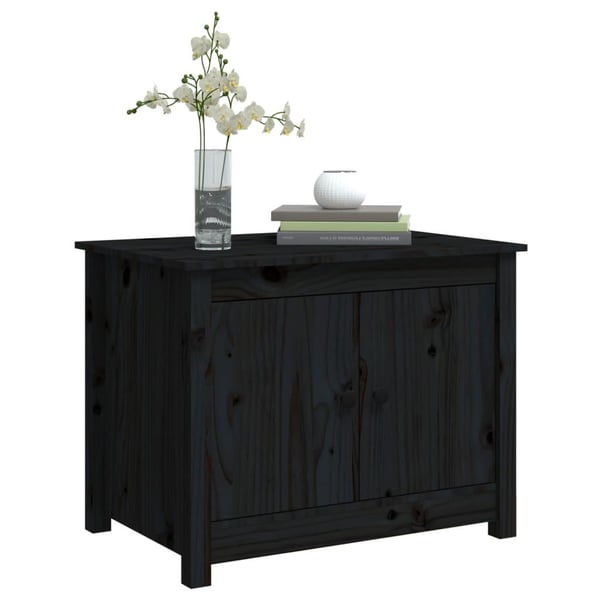 vidaXL Salongbord svart 71x49x55 cm heltre furu