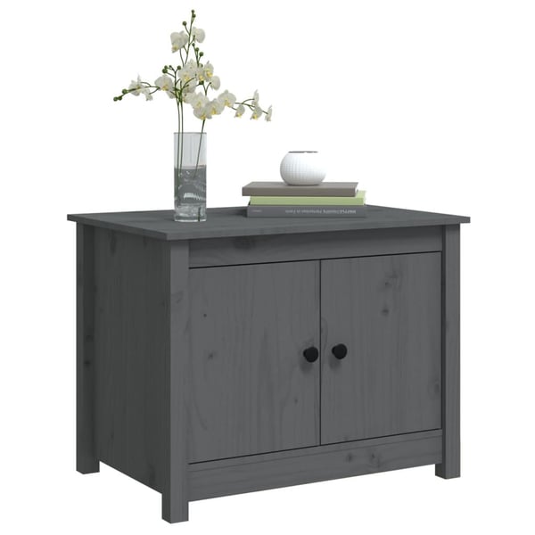 vidaXL Salongbord grå 71x49x55 cm heltre furu