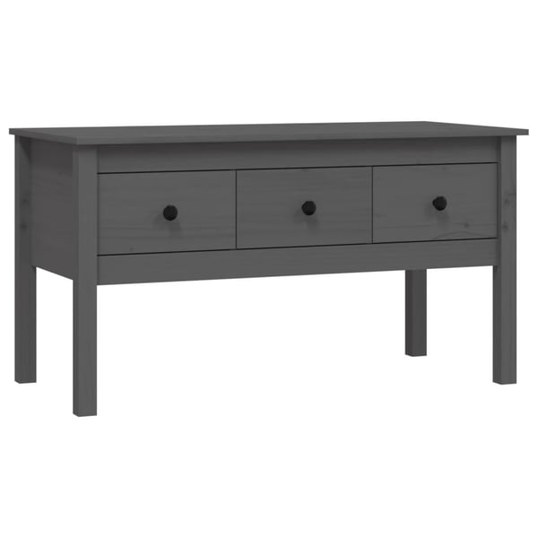 vidaXL Soffbord grå 102x49x55 cm massiv furu