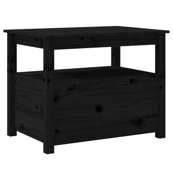 vidaXL sofabord 71x49x55 cm massivt fyrretræ sort