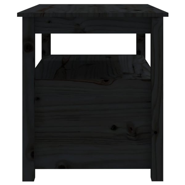 vidaXL sofabord 71x49x55 cm massivt fyrretræ sort