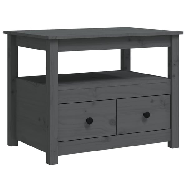 vidaXL Salongbord grå 71x49x55 cm heltre furu