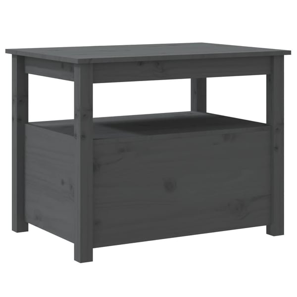 vidaXL Salongbord grå 71x49x55 cm heltre furu