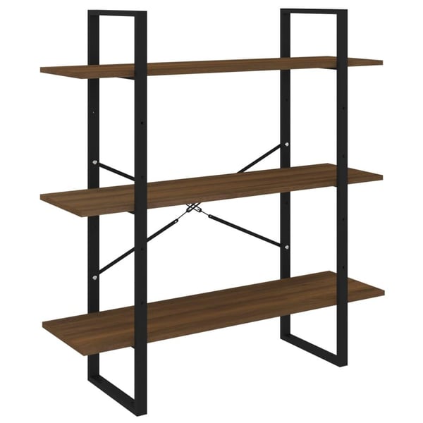 vidaXL bogreol 100x30x105 cm konstrueret træ brun egetræ
