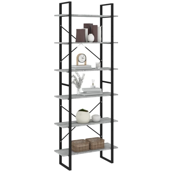 vidaXL reol 80x30x210 cm konstrueret træ grå sonoma-eg