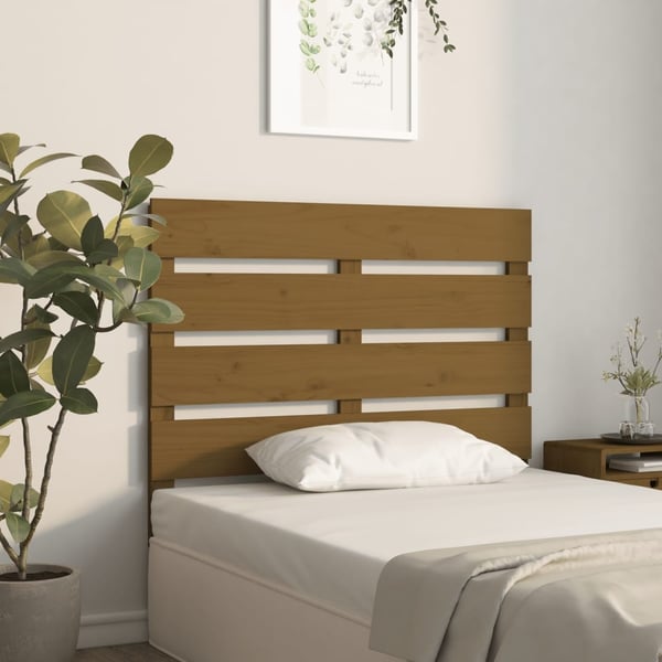 vidaXL Sengegavl honningbrun 75x3x80 cm heltre furu