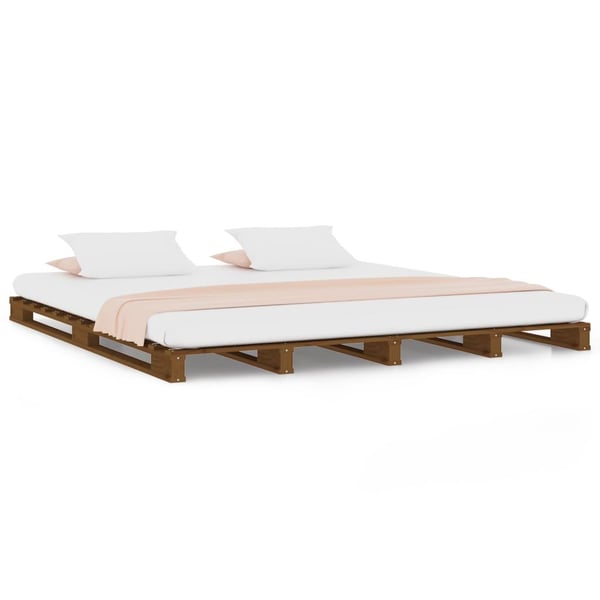 vidaXL Palleseng honningbrun 120x200 cm heltre furu