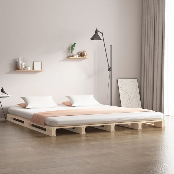 vidaXL Palleseng 180x200 cm heltre furu Super King