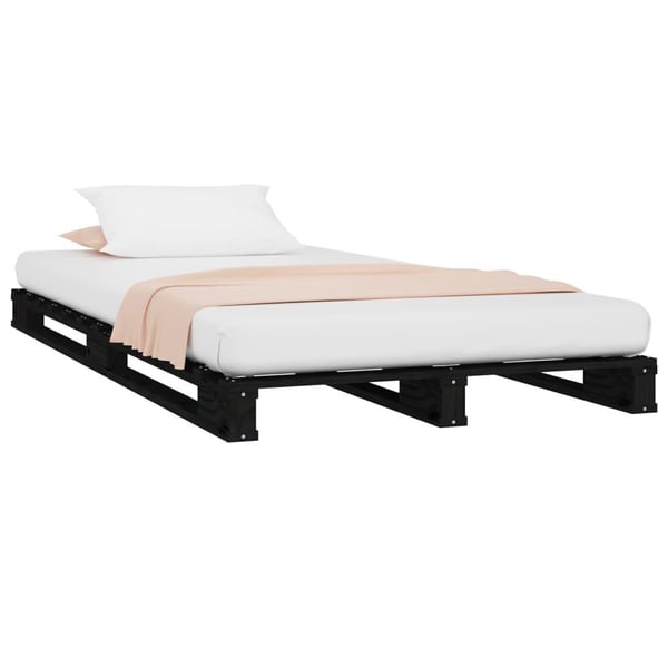 vidaXL Palleseng svart 75x190 cm heltre furu Small Single