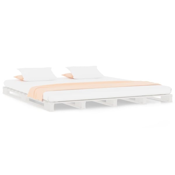 vidaXL Palleseng hvit 120x190 cm heltre furu Small Double