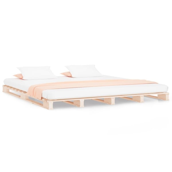 vidaXL Palleseng 135x190 cm heltre furu Double