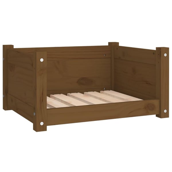 vidaXL Hundeseng honningbrun 55,5x45,5x28 cm heltre furu