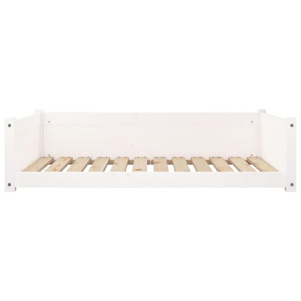 vidaXL Hundeseng hvit 105,5x75,5x28 cm heltre furu