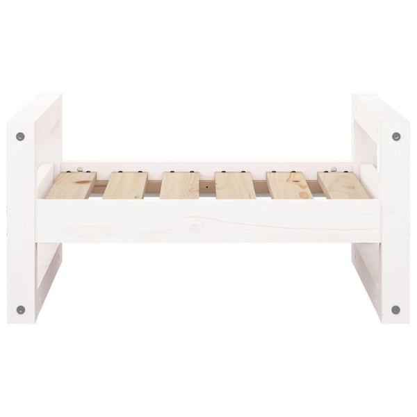 vidaXL hundeseng 55,5x45,5x28 cm massivt fyrretræ hvid