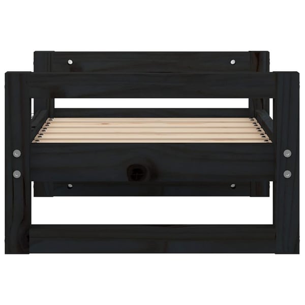 vidaXL hundeseng 55,5x45,5x28 cm massivt fyrretræ sort