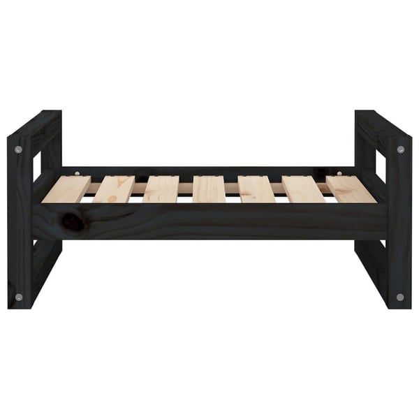 vidaXL hundeseng 65,5x50,5x28 cm massivt fyrretræ sort
